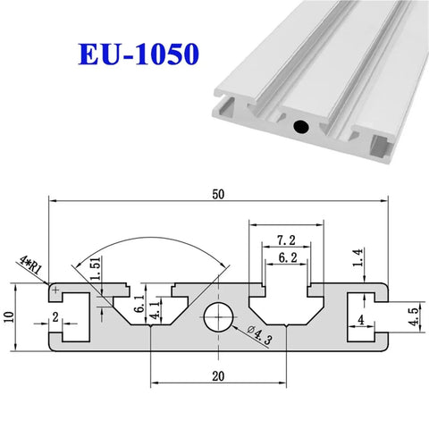 1020 1030 1040 1050 Aluminum Profile EU Standard Linear Rail For CNC And 3D Printer Builds beefy aluminum extrusion cross section