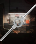 Round Die Stock Handle Wrench for Threading, Adjustable Die Wrench Holder, Heavy Duty Tool Steel Chrome Plated, Front View