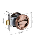 Red Bronze 4.9mm Round Recessed Pull Handle Knob For Sliding Doors And Drawers Slick Concealed Pull With Screws Brushed Finish