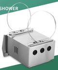 IP67 Waterproof Junction Box Made From 304 Stainless Steel Built Tough Electrical Enclosure For Outdoor Use Wall Mount With Mounting Plate Corrosion Resistant Weatherproof Control Box For Industrial Equipment And Mechanical Panels, shower mounting view