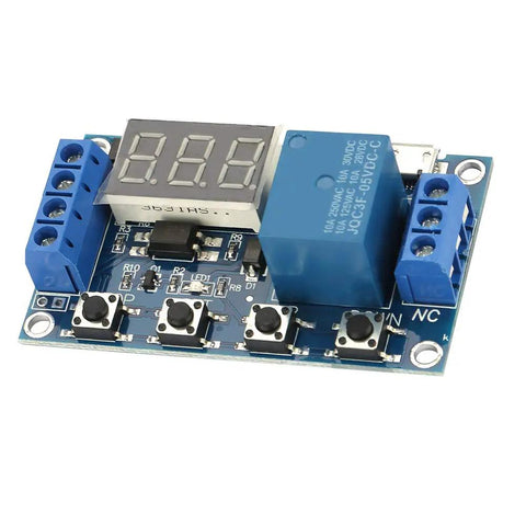 Get In Gear With This Plug And Play Digital Timer Relay Module Featuring A Sharp Led Screen And Dead Simple Settings For Bullseye Timing On Any 6 To 30 Volt Heavy Duty Build, close-up view.