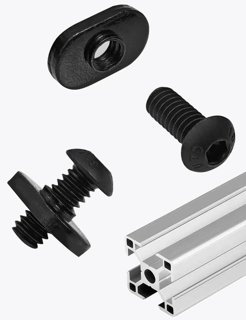 Black T Slot Nuts and Bolts for Aluminum Extrusion with Zinc Plated Carbon Steel