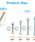 Top Notch Heavy Duty Eight Thirty Two Machine Screw Assortment Set With Zinc Plated Carbon Steel Bolts Nuts And Flat Washers For Garage Builds And Diy Repairs Built Like A Tank And Goes Together Quick - 4 screw lengths with washers and nuts.