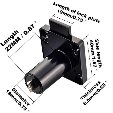 Heavy Duty Cabinet And Drawer Lock 2 Pack For Desks Mailboxes And Jewelry Boxes Built To Last showing dimensions