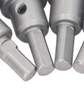 Jiawu Heavy Duty 6 Piece Hole Saw Kit With Triple Blade Design For Tough Stainless Steel And Wood Cutting Drilling Tools Range From 16 To 35 Mm Ultimate Drill Set, close-up of carbide hole saw bits
