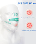 Plastic CPR mask with exhalation valve on mannequin head, included in Snake Bite And Bee Sting First Aid Kit With Venom Extractor Suction Pump For Outdoor Adventures Camping And Hiking Includes Suction Cups Alcohol Pads Bandages Razor Mask And Instruction Card