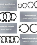Grab These 100 Pcs External Circlips Made Of Tough 65Mn Spring Steel for Axles and Shafts with varied sizes and smooth edges.