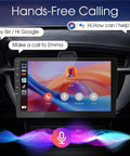 10.1 Inch Double Din Car Stereo With Wireless CarPlay And Android Auto HD Touchscreen displayed in car dashboard