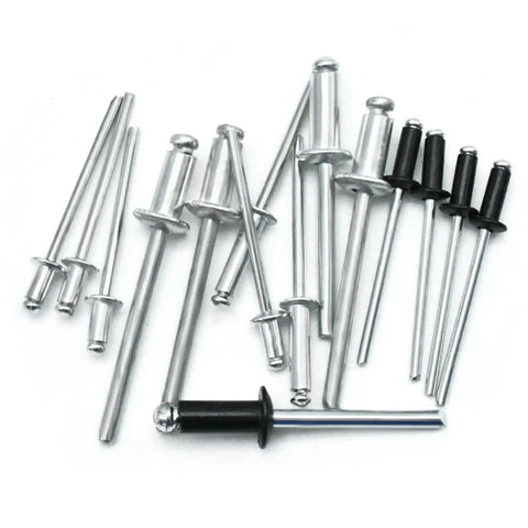 Do-It-All Rivet Kit For Sheet Metal And Marine Furniture Projects 1/8, 5/32, 3/16 Inch Blind Pop Rivets Aluminum Quick-Set Fasteners Built To Last With A Tight, Vibration-Resistant Hold For Boat, Auto, And DIY Repairs, assorted aluminum rivets