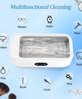 Portable Ultrasonic Jewelry Cleaner 22 Oz With 40W Power And 49kHz Vibration For Glasses, Watch Bands, Retainers, and Dentures