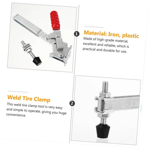 2 Piece Hand Toggle Clamps Set Fixed Welding Clamps With Rubber Tips And Quick Release For Woodworking Jigs And Fixtures