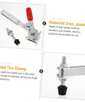 Heavy Duty Welding Toggle Clamps Set With Rubber Tips Two Pack Quick Release Workshop Clamps, iron construction, side view