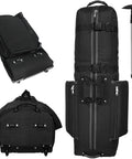 Constrictor Grey Golf Travel Bag With North Pole Golf Club Protector, Travel Cover, Inline Skate Wheels, Lockable Zippers shown