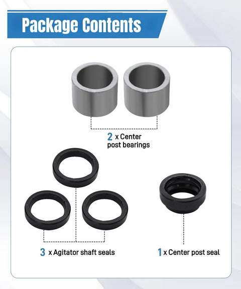 Heavy Duty Washer Bearing And Seal Kit Quick Change Replaces 285203 And 470615 For Whirlpool And Kenmore Units, includes 2 bearings and 4 seals.