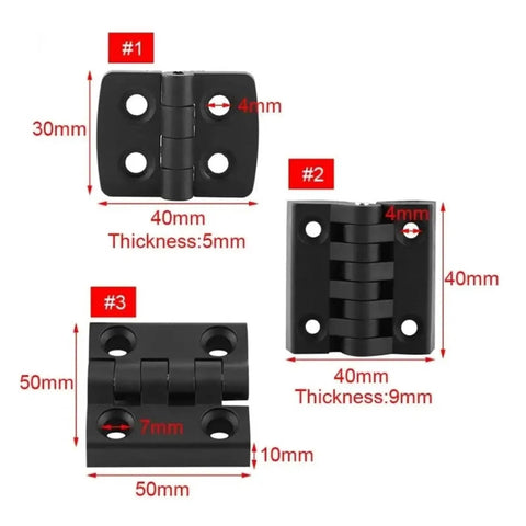 Black Nylon Plastic Butt Hinge Set Of 10 For Wooden Boxes And Furniture Doors Lightweight And Wear Resistant Easy To Install product diagram with dimensions