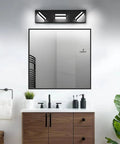 No Sweat Dimmable Led Bathroom Light Fixture Three Bulb Vanity Wall Lamp above a modern bathroom mirror.