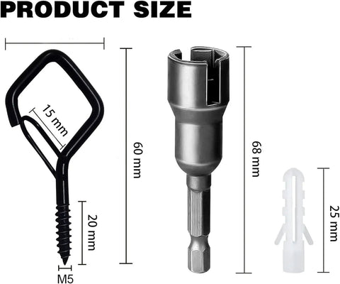 Super Slick Dead Simple Q-Hanger Hooks 20 Pack For Indoor Ceiling And Covered Patio String Lights Plus Hanging Plants Wind Chimes With Drywall Anchor Inserts Black Square Frame