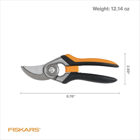 Do-It-All Bypass Pruning Shears With 1-Inch Cut Capacity, Pro Grade Heavy Duty Garden Clippers With Forged Steel Replaceable Blade, Soft Grip Handles, Rust Resistant Low Friction Coating For Live Branches And Stems, side view