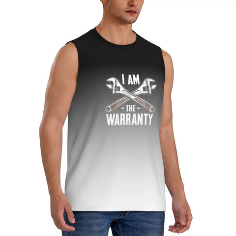 Premium Full Print Men Sleeveless Tank Top With Dope Funny Mechanic Graphic Tee Ultra Light Cooling Fabric Relaxed Fit Workout Vest For Daily Grind And Summer Vibes, featuring wrench graphic and gradient color scheme.
