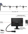 Zero Running Costs Solar String Lights With USB Rechargeable Outdoor LEDs Waterproof And Shatterproof Bulbs 24ft Length diagram