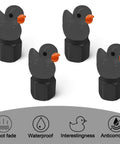 Four Pack Cute Duck Glow In The Dark Tire Valve Caps For Cars Motorcycles Trucks And Bicycles Black Titanium Alloy Build