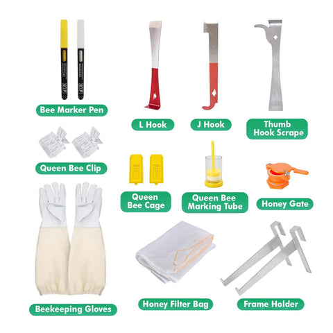 Beekeeping Essentials Starter Kit For Beginners With Full Body Bee Suit Including Bee Smoker Beehive Frame Holder Grip Hive Tools 31 Piece Set