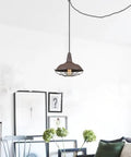 Industrial Plug In Pendant Light Barn Style Hanging Lamp With Wire Cage Rustic Copper Finish ETL Listed Swag Light Fixture