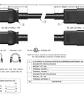 Premium 12 AWG Heavy Duty Power Cord Cable For Servers and PDUs IEC320 C20 To C19 4ft Plug with molded connectors.