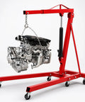 Built Tough 2 Ton Hydraulic Engine Hoist Bringing 4400 Lbs Of Serious Lifting Muscle To Your Shop With six swivel wheels and an engine.