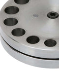 Close-up of Disc Cutter Set With Seventeen Dies for Metal Forming Punch Die Discs showing steel construction for crafting