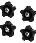 Heavy Duty Black Star Knobs Set, 3/8-16 Wing Nuts With Female Thread, 4 Pack Clamp Knobs For T Track Bolts