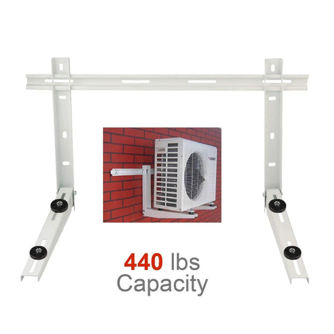 Heavy Duty Outdoor Wall Mount Bracket For Ductless Mini Split Condensers And Heat Pumps Universal Fit 9000-36000 BTU Supports Up To 440 Lbs elevating unit