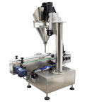 Plug And Play Desktop Automatic Powder Filler With Heavy Duty Conveyor Handles 10 To 200 Grams Perfect For Coffee Sugar Feed Packaging 15 Liter Capacity with stainless steel parts.