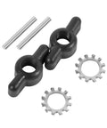 Six Pack MKP 10 Prop And Nut Kit B For Half Inch Prop Shafts Fits Four Inch Diameter Trolling Motors Includes Prop Nut And Washer Replacement Set For 12V 24V And 36V Systems, showing components including nut and washer.