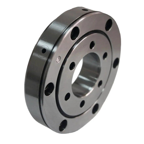 Crossed Roller Slewing Ring Bearing XU050077 40Mm X 112Mm X 21Mm Without Gear Teeth showing smooth steel surface and mounting holes.