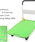 Heavy Duty 4 Wheel Cart With Rolling Platform Trolley for Moving Equipment Tools in Warehouse Garage and Home Use Durable Wheels Ergonomic White Handle