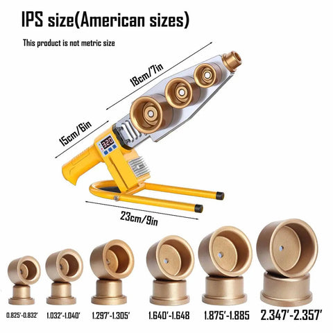 IPS Standard Pipe Fusion Welder For US 110V 1000W Hot Melt Plastic Welding Tool with multiple welding heads in different sizes