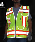 Hi Vis Two Tone Engineer Safety Vest With 3M Scotchlite Reflective Tape Padded Collar