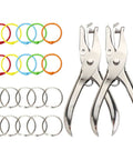 Two Pack Quarter Inch Hole Punch Set With Twenty Binder Rings Ten Silver And Ten Colorful For DIY Crafts And Legit Organization