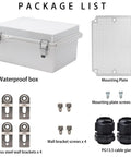 Rugged Outdoor Weatherproof IP67 Electrical Junction Box Enclosure with mounting plate, wall brackets, and cable glands