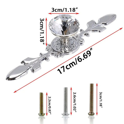 Crystal Glass Diamond Cabinet Knobs With Plates And Screws Sparkly Drawer Pulls For Kitchen Bathroom And Office Decor Easy Install