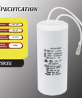 Motor Capacitor Replacement For Global Hydraulics Auto Lift Power Unit 60UF Plus Or Minus 10 Percent Tolerance Pro Grade Start And Run Performance For Heavy Duty Hydraulic Systems Works With FA7147 5 FA7147 And FA7175 showing specifications and wires