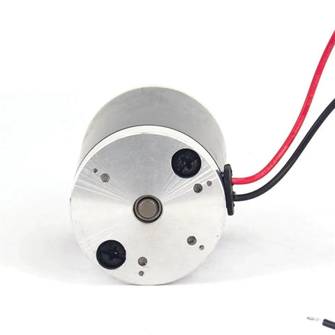 Super Cool 7W Brushed Dc Gear Motor With Strong Torque For 12V 24V Systems Operating At 2000Rpm, showing the motor rear with wires.
