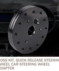 Slick Hardcore Street Ready Six To Three Hole Steering Wheel Adapter With Quick Release Hub viewed from the front, showcasing 3 hole design.