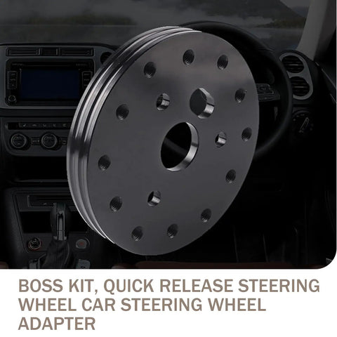 Slick Hardcore Street Ready Six To Three Hole Steering Wheel Adapter With Quick Release Hub viewed from the front, showcasing 3 hole design.