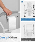 Heavy Duty Freestanding Toilet Safety Rail For Seniors And Disabled Adjustable Height And Width Sturdy Carbon Steel Frame