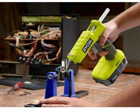Cordless Full Size Hot Glue Gun Bundle With Charger And 18 Volt Lithium Ion Battery LED Indicator 18V Compatible Long Runtime For Crafts Repairs And DIY Projects A No Brainer used on electronics project