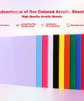 Front view of Adrattnay acrylic sheets, 10-pack, 12 x 12 in, 3 mm thick, opaque colored panels with protective film