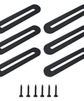 Upgrade Your Woodwork Game With These Hella Sturdy Adjustable Flat Mending Plates Featuring Slotted Black Stainless Steel Straight Brace Brackets For Reliable Furniture Repair Including All Mounting Screws - set of 6 brackets with screws.