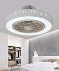 Sleek Smart Ceiling Fan With Light And WiFi Remote Control Delivers Sweet Smooth Airflow To Any Room Stepless Dimmable Lamp in bedroom.